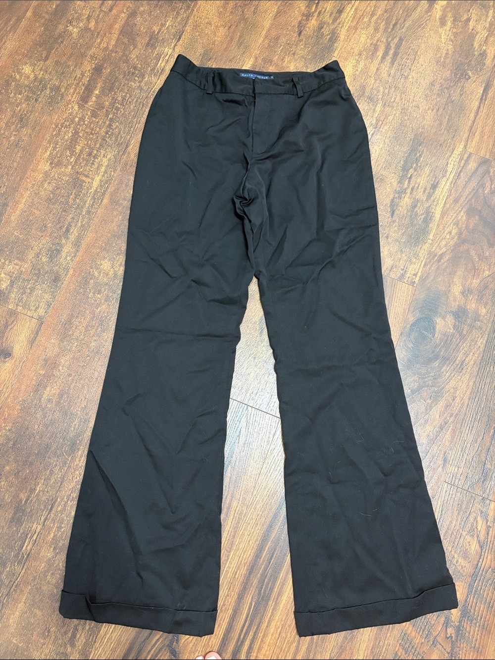 100% Wool Ralph Lauren Wide Leg Cuffed Dress Pants Size 8